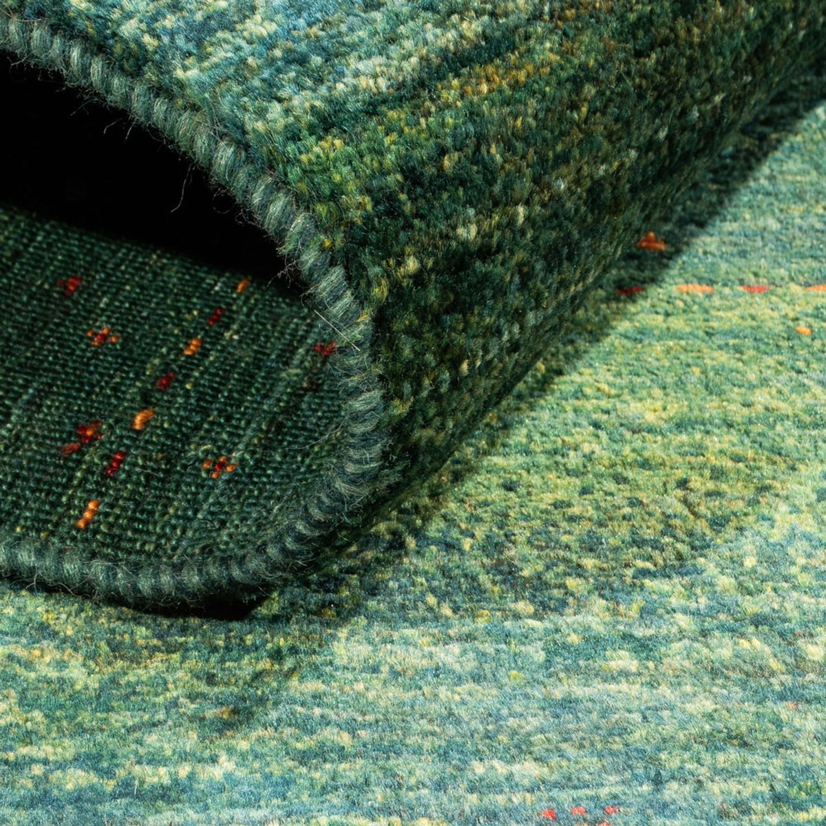 Tapis Gabbeh - Loribaft Persan - 125 x 85 cm - vert