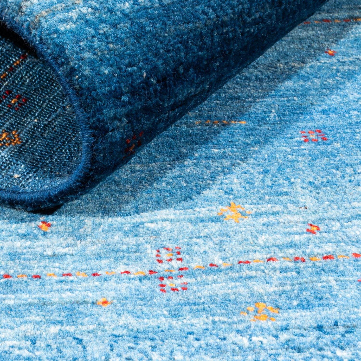 Tapis Gabbeh - Loribaft Persan - 131 x 85 cm - bleu