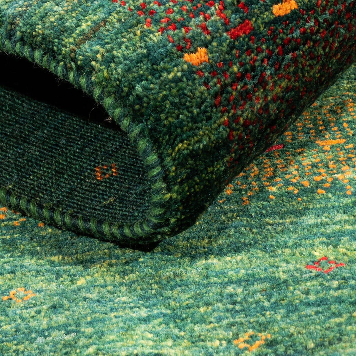 Tapis Gabbeh - Loribaft Persan - 128 x 82 cm - vert