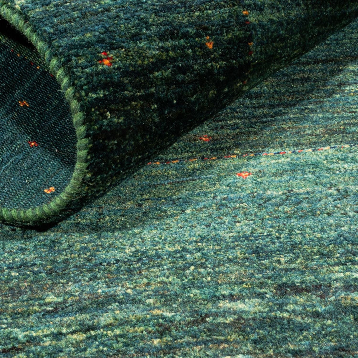 Tapis Gabbeh - Loribaft Persan - 124 x 85 cm - vert