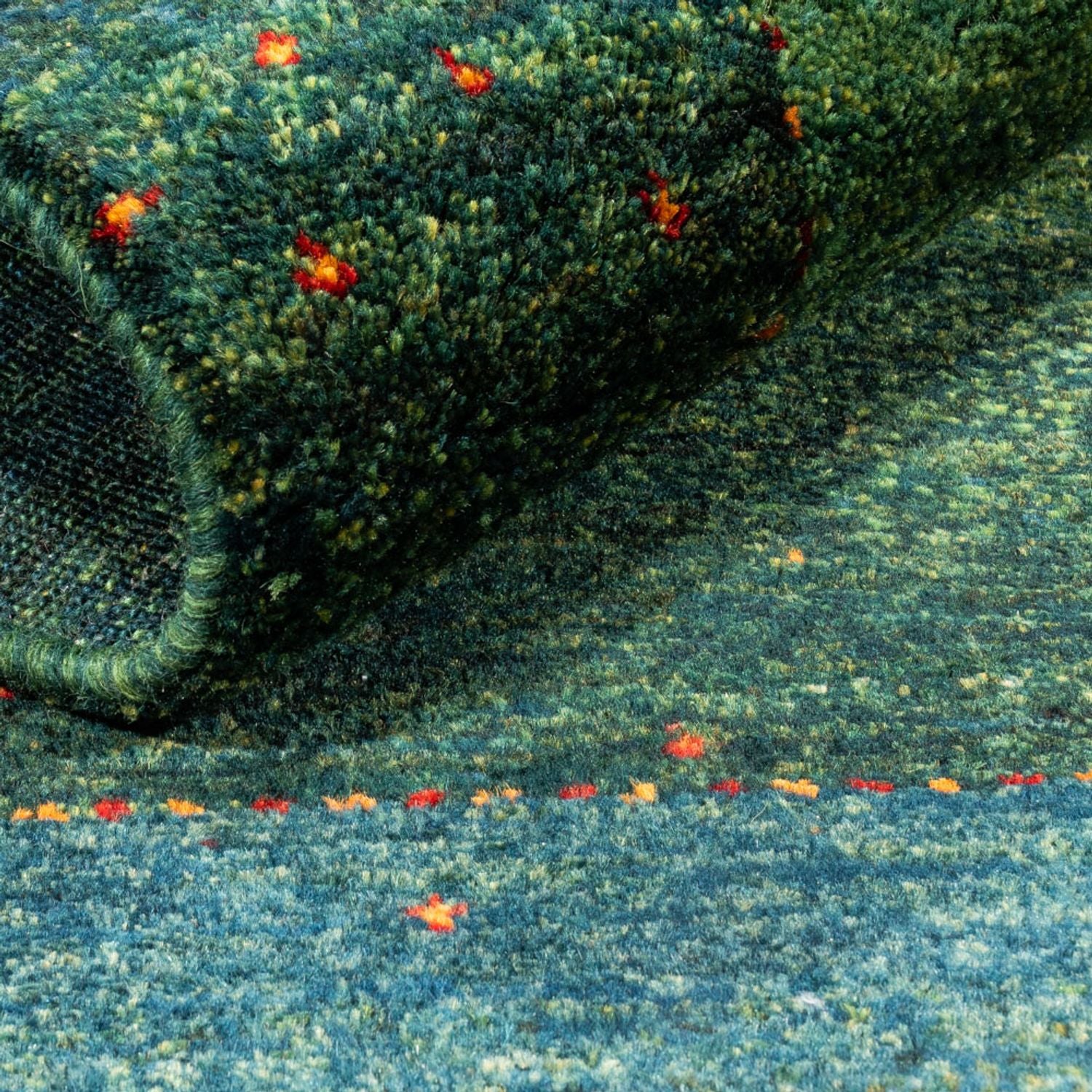 Tapis Gabbeh - Loribaft Persan - 121 x 80 cm - vert
