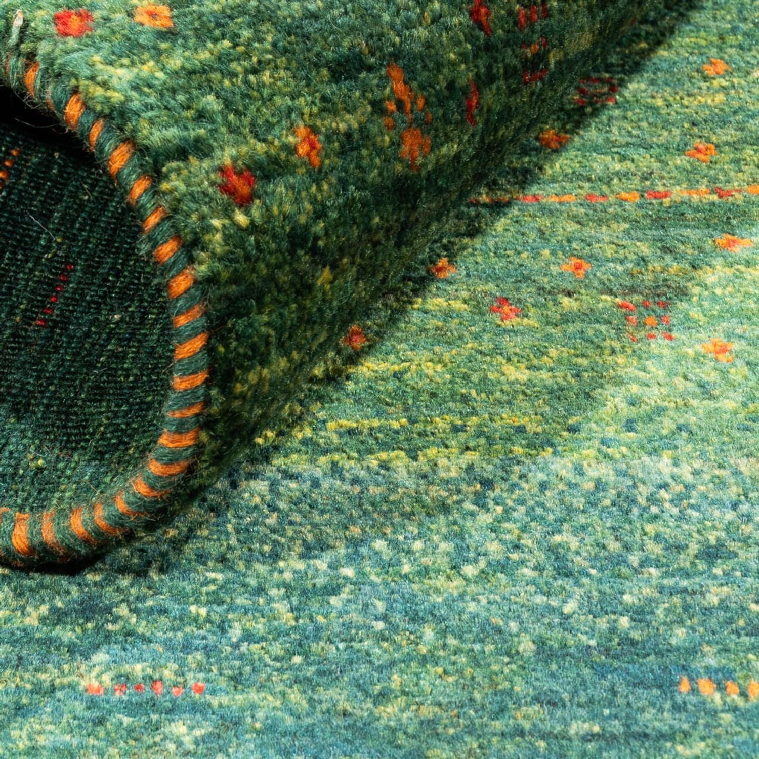 Tapis Gabbeh - Loribaft Persan - 110 x 82 cm - vert