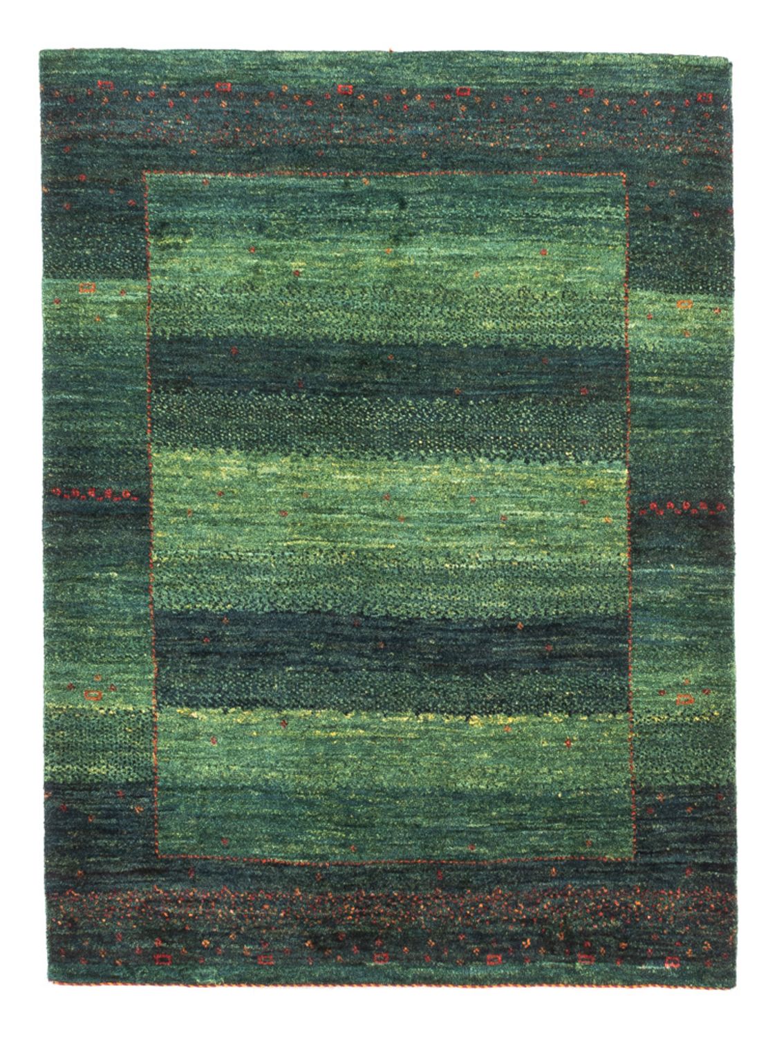 Tapis Gabbeh - Loribaft Persan - 110 x 86 cm - vert