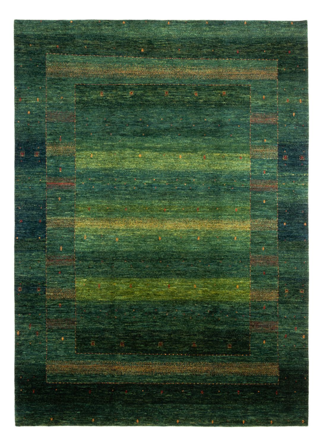 Tapis Gabbeh - Loribaft Persan - 314 x 233 cm - vert