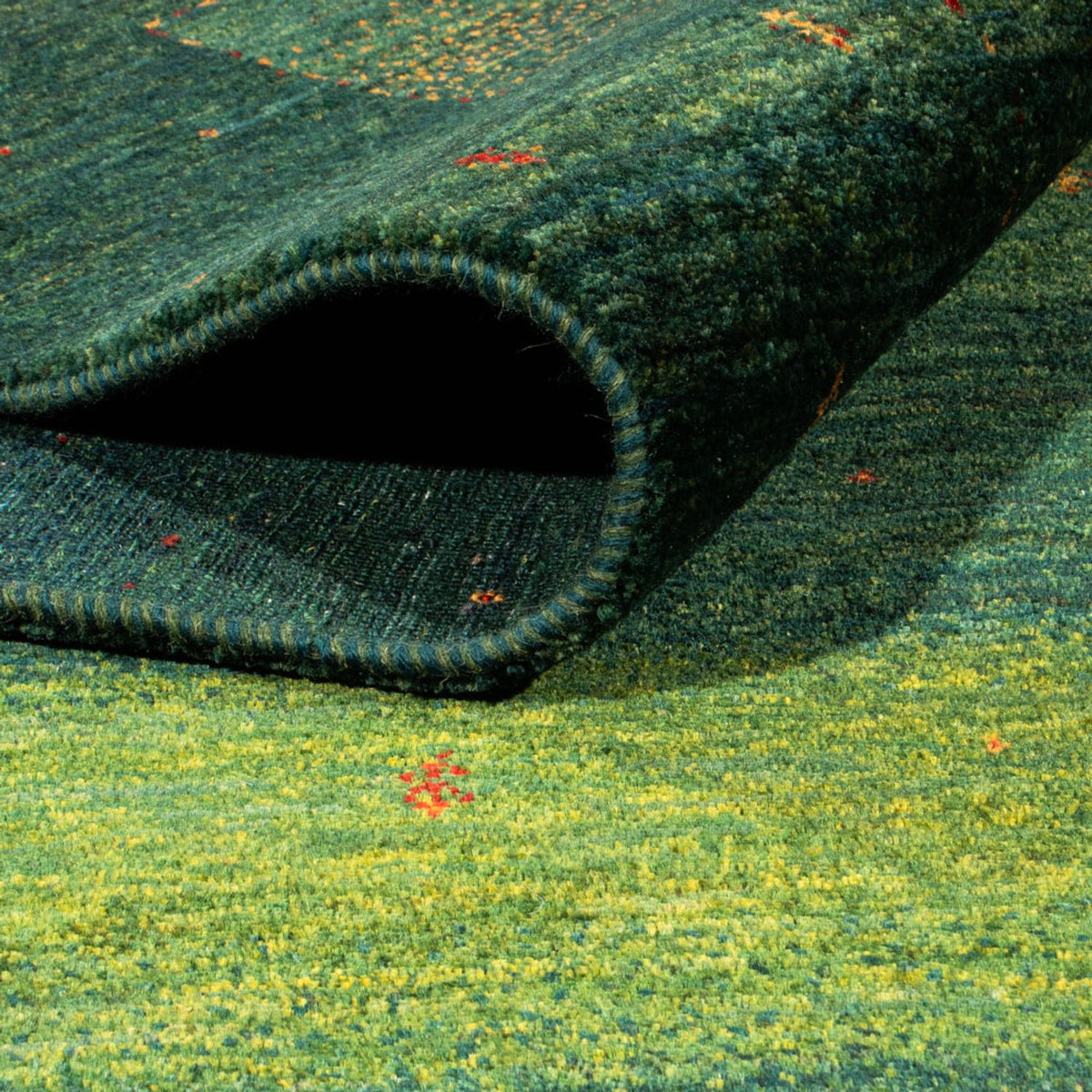 Tapis Gabbeh - Loribaft Persan - 314 x 233 cm - vert