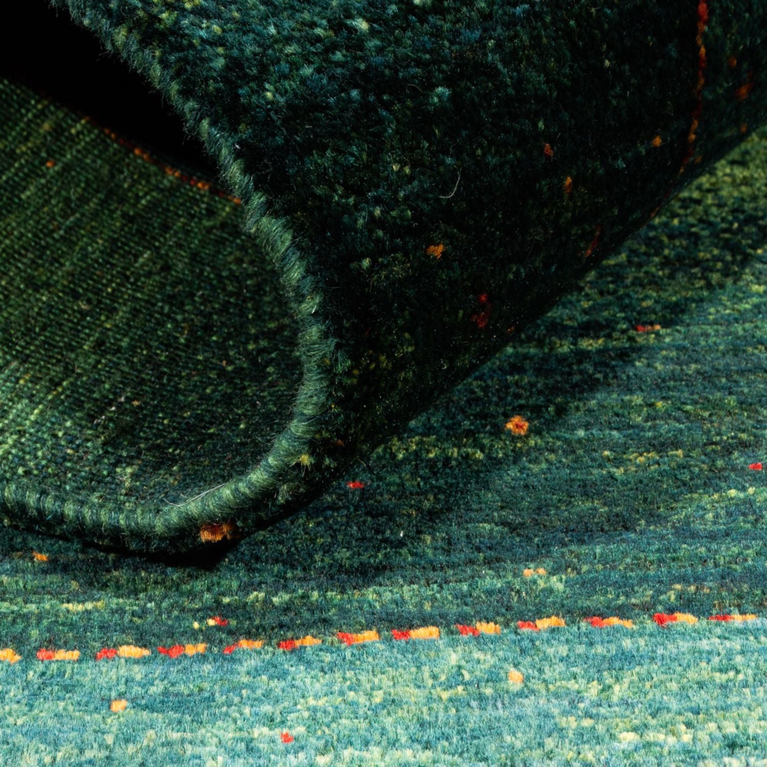 Tapis Gabbeh - Loribaft Persan - 147 x 100 cm - vert