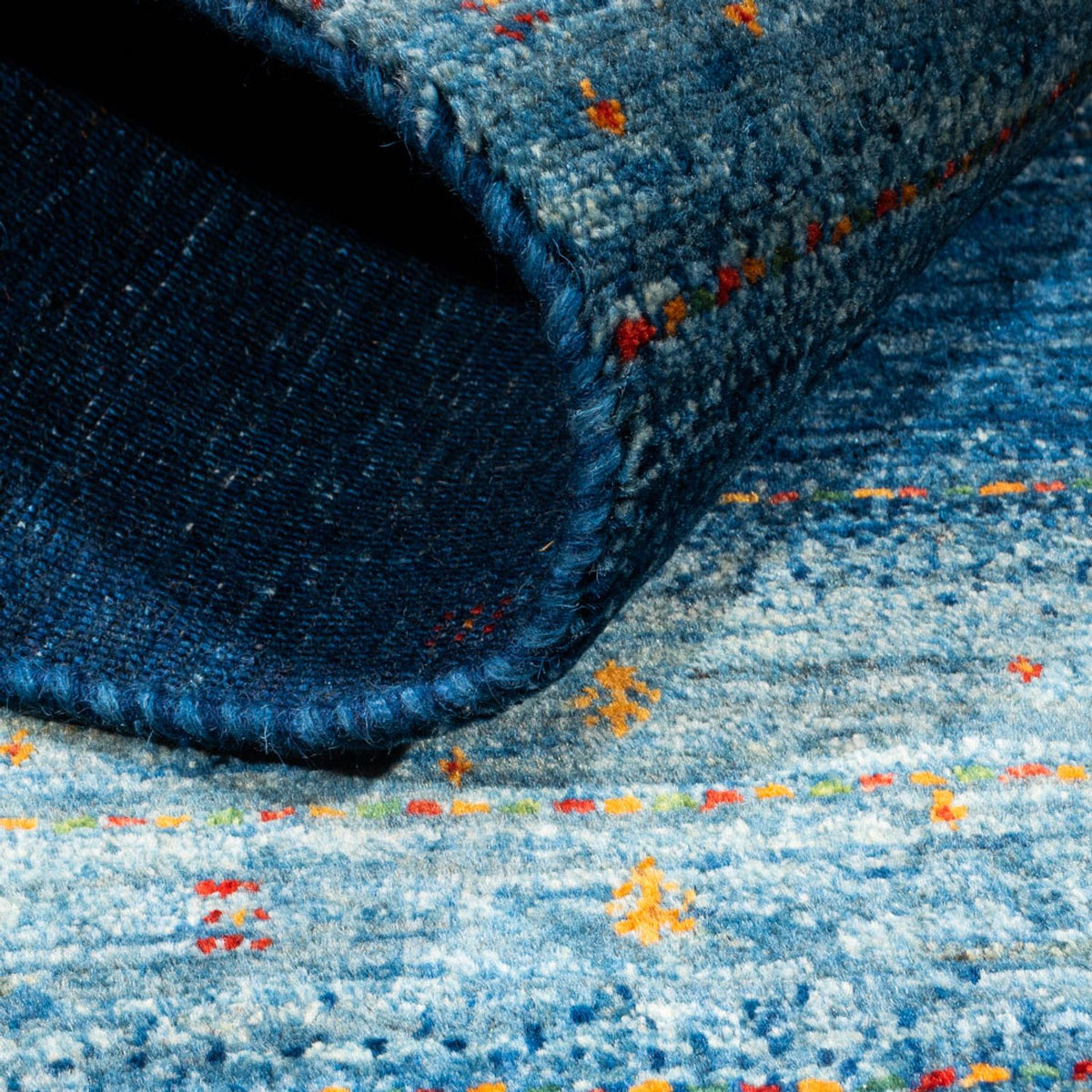 Tapis Gabbeh - Loribaft Persan - 135 x 82 cm - bleu