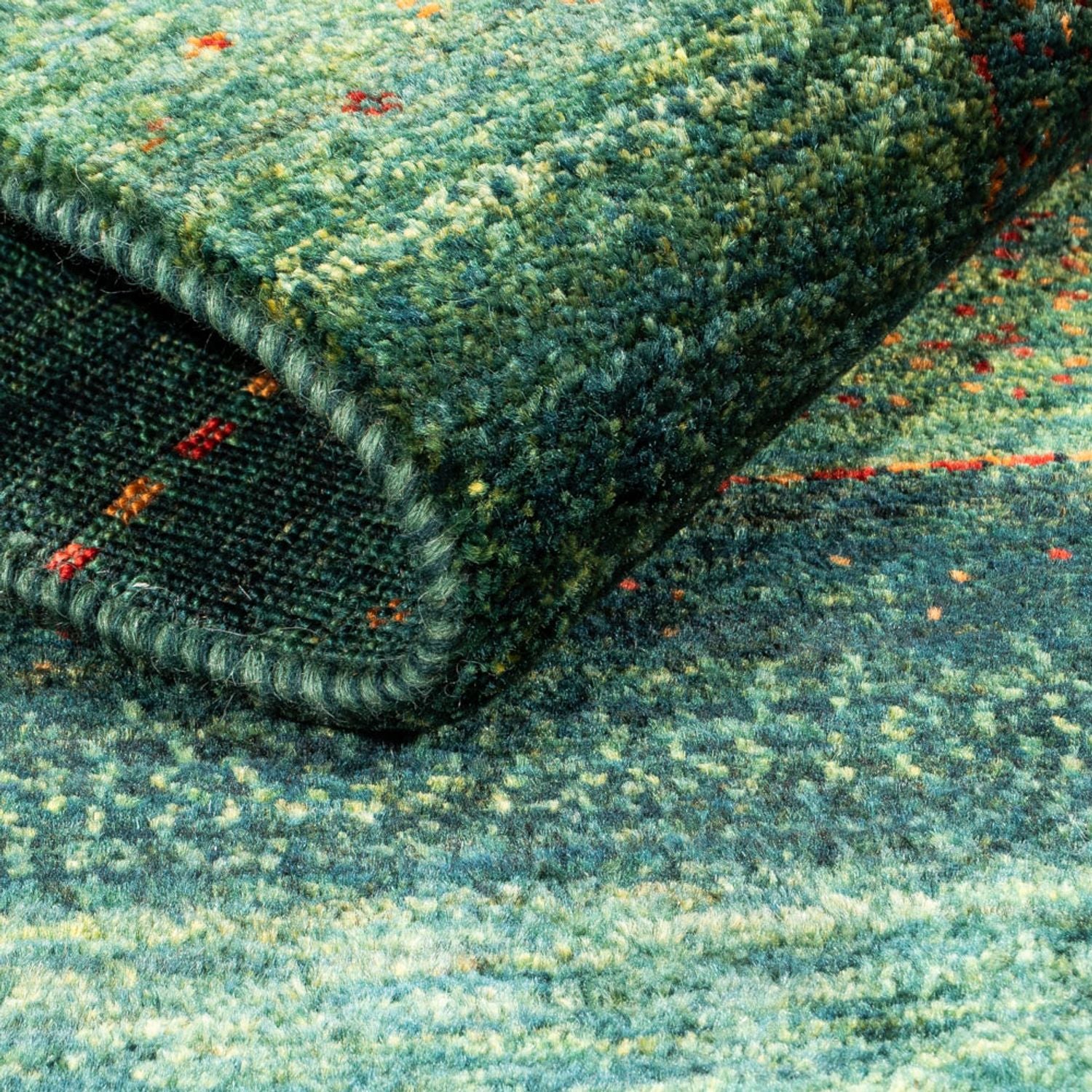 Tapis Gabbeh - Loribaft Persan - 111 x 83 cm - vert