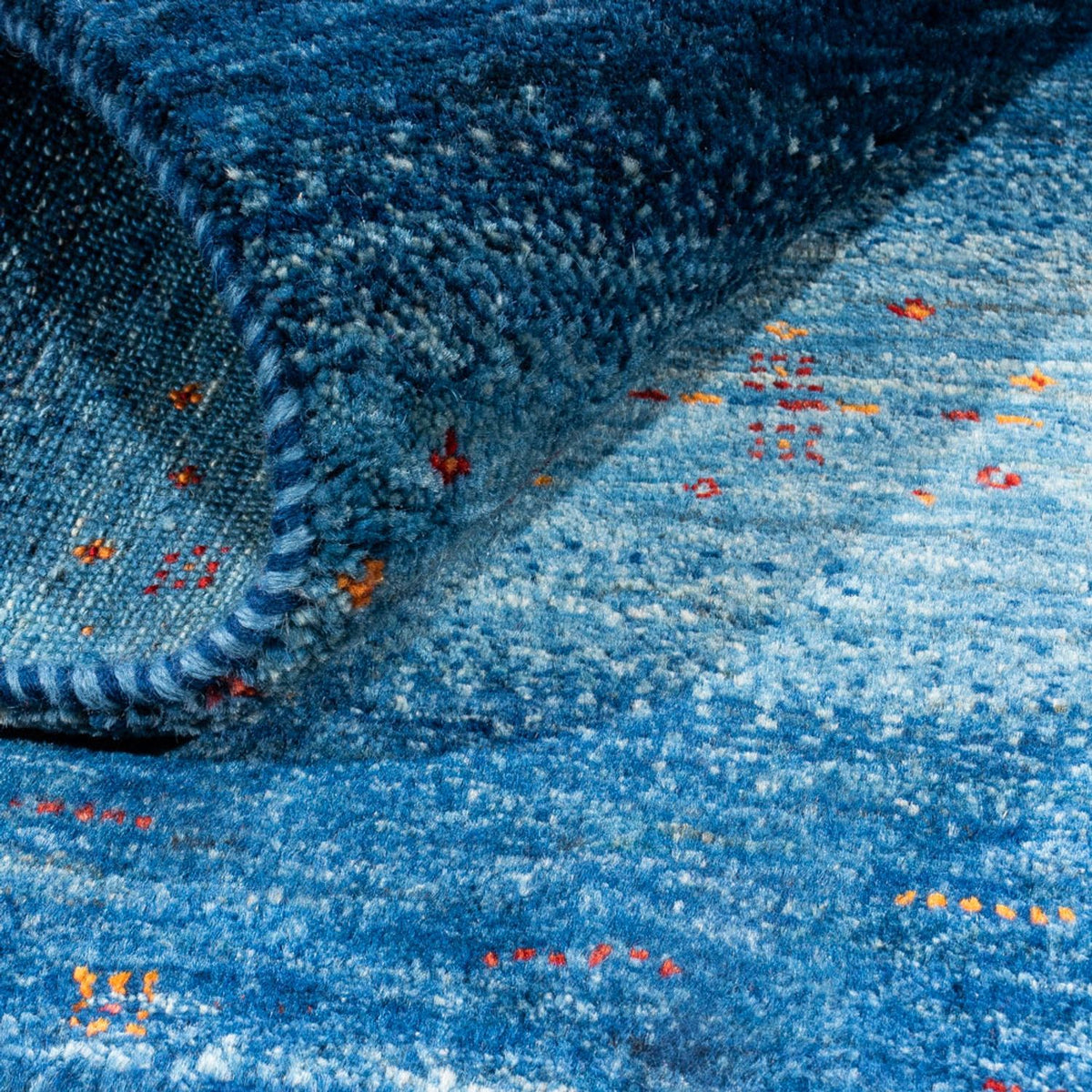 Tapis Gabbeh - Loribaft Persan - 116 x 92 cm - bleu