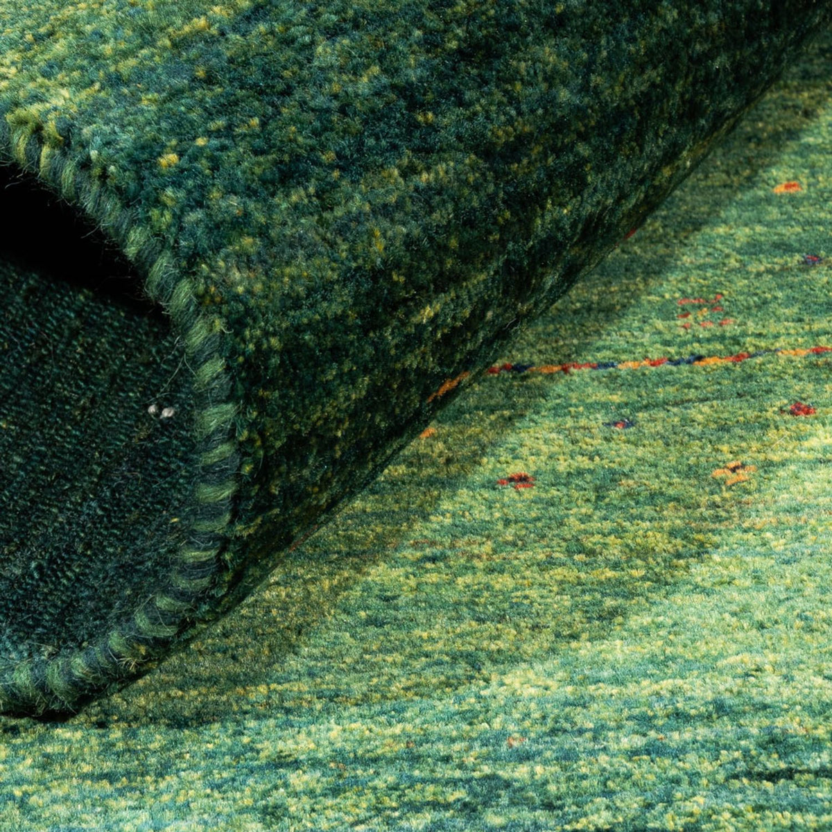 Tapis Gabbeh - Loribaft Persan - 125 x 81 cm - vert