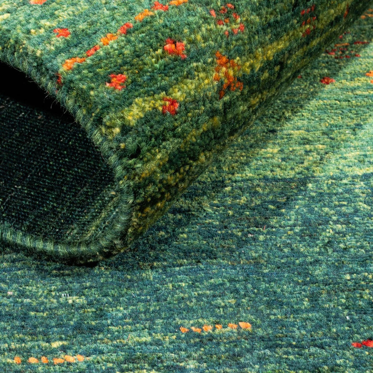 Tapis Gabbeh - Loribaft Persan - 130 x 85 cm - vert