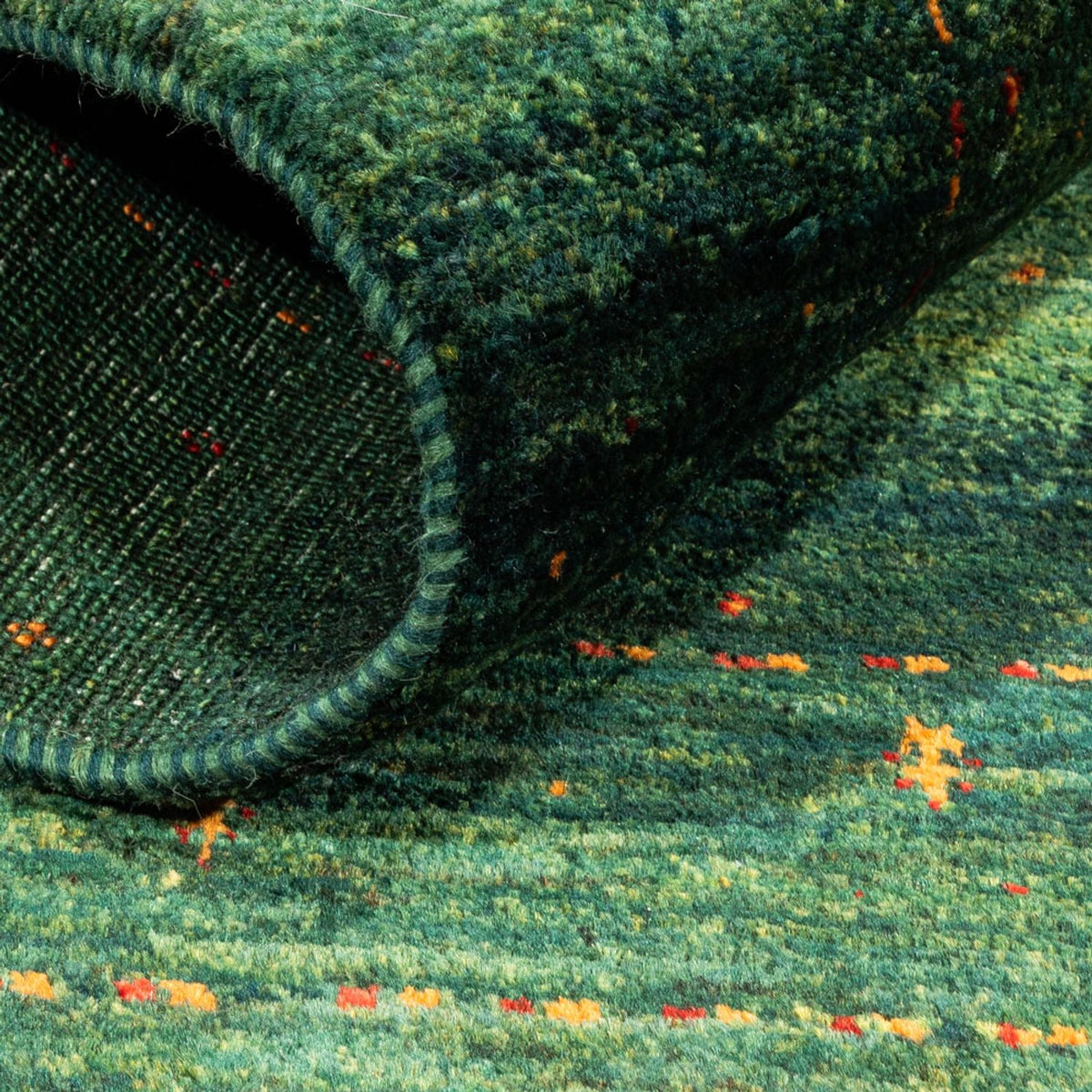 Tapis Gabbeh - Loribaft Persan - 119 x 86 cm - vert