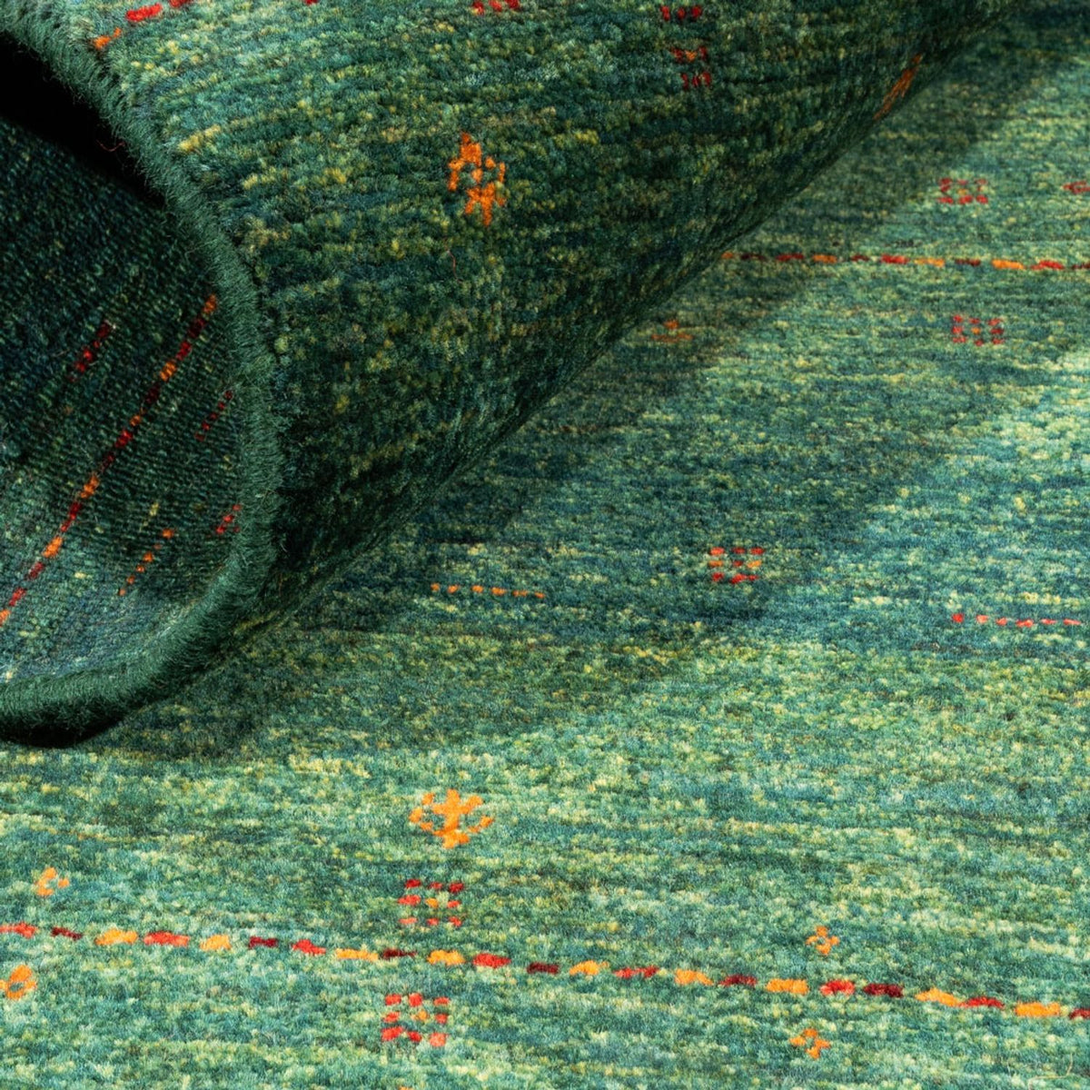 Tapis Gabbeh - Loribaft Persan - 127 x 82 cm - vert