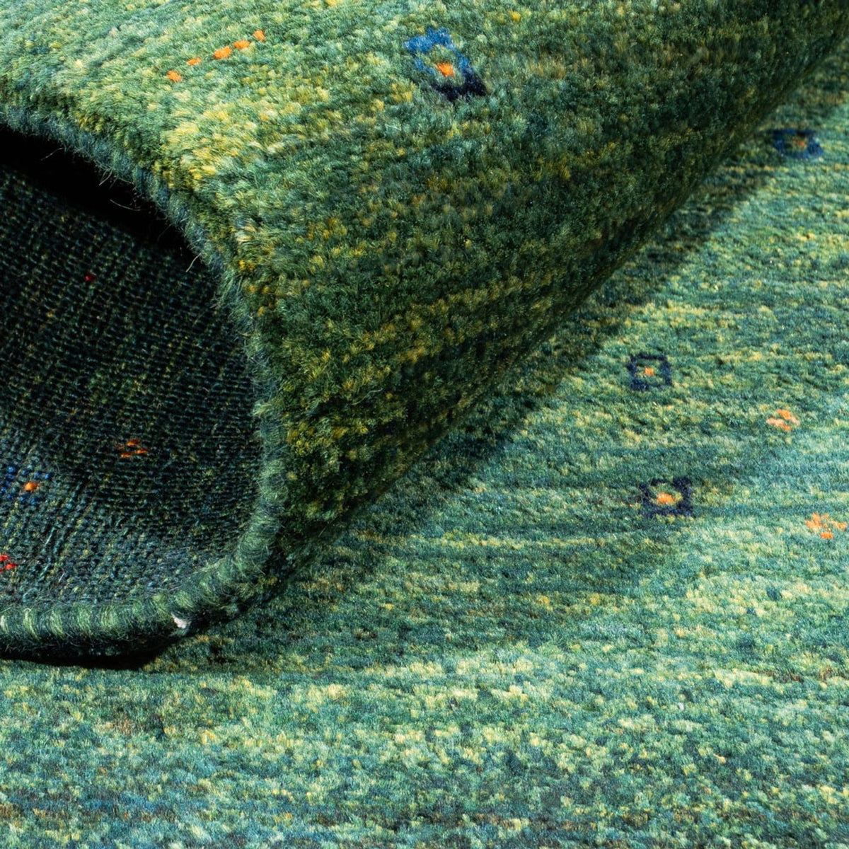 Tapis Gabbeh - Loribaft Persan - 107 x 78 cm - vert