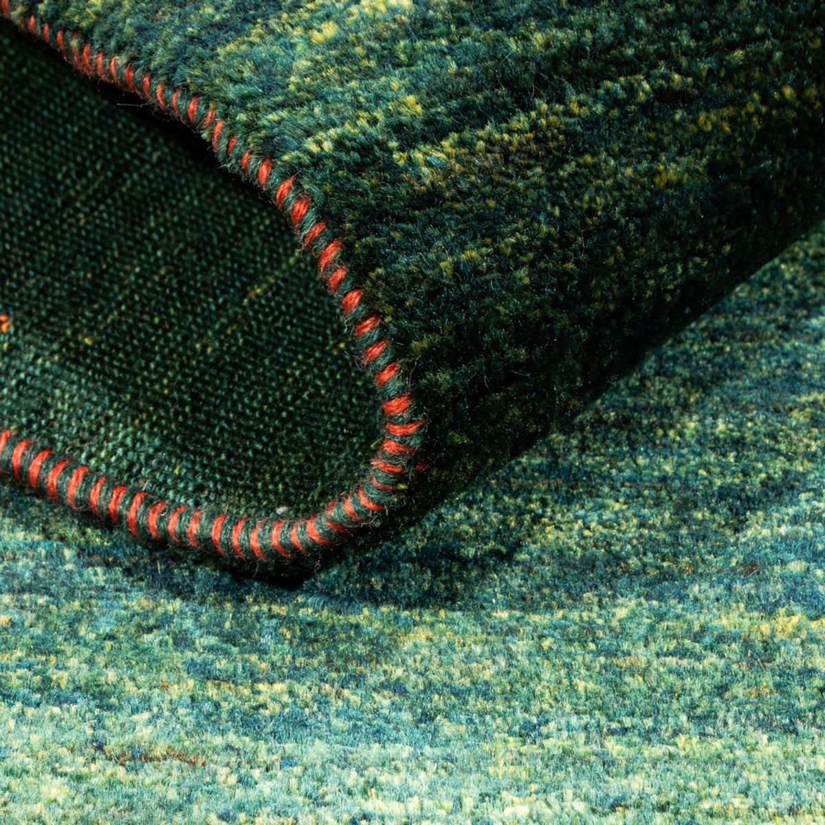 Tapis Gabbeh - Loribaft Persan - 162 x 132 cm - vert