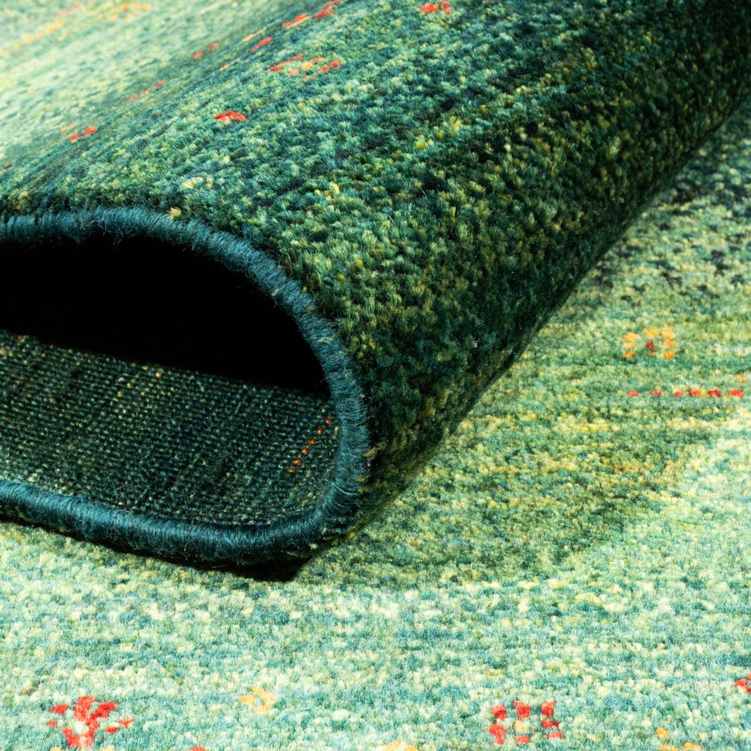 Tapis Gabbeh - Loribaft Persan - 188 x 124 cm - vert