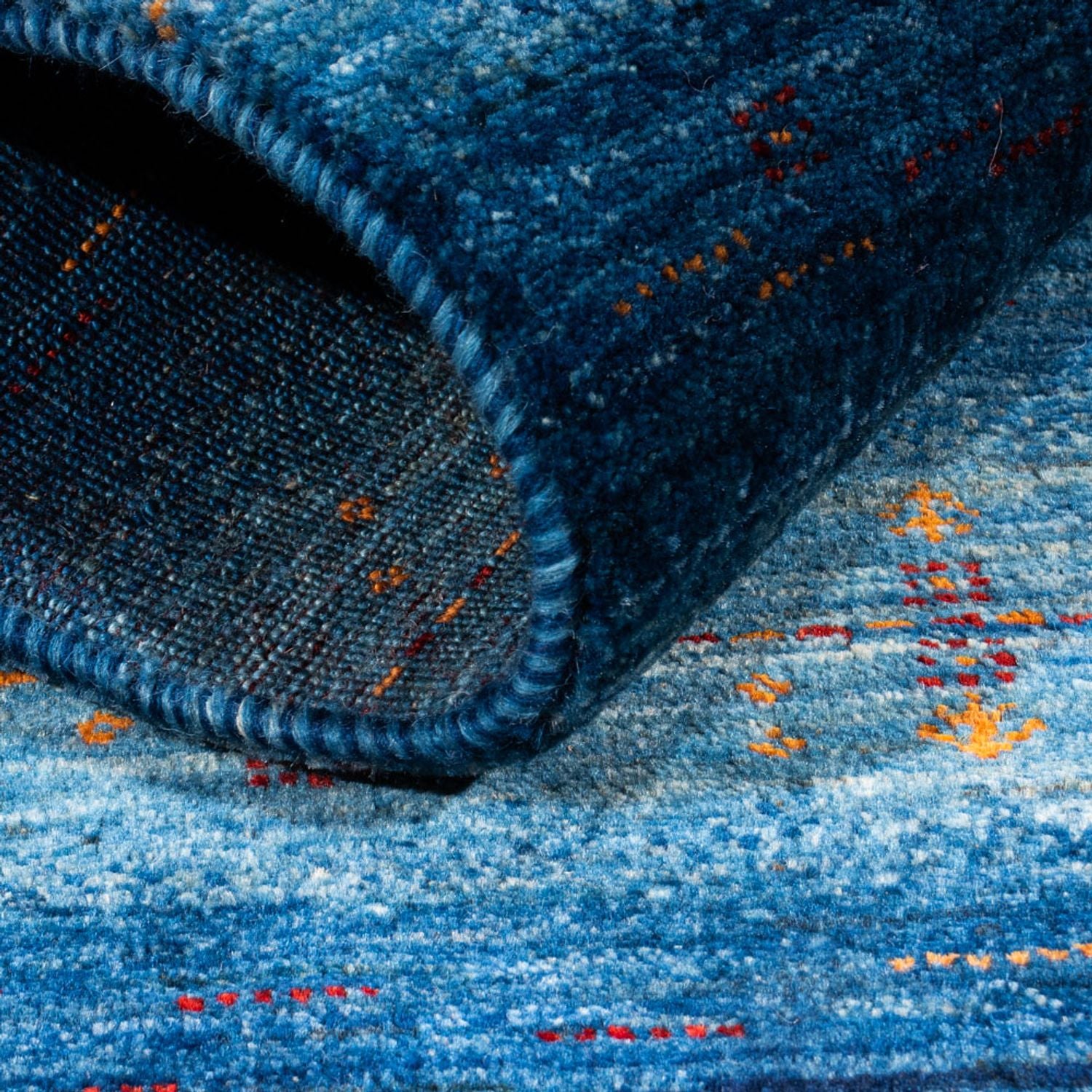 Tapis Gabbeh - Loribaft Persan - 120 x 85 cm - bleu
