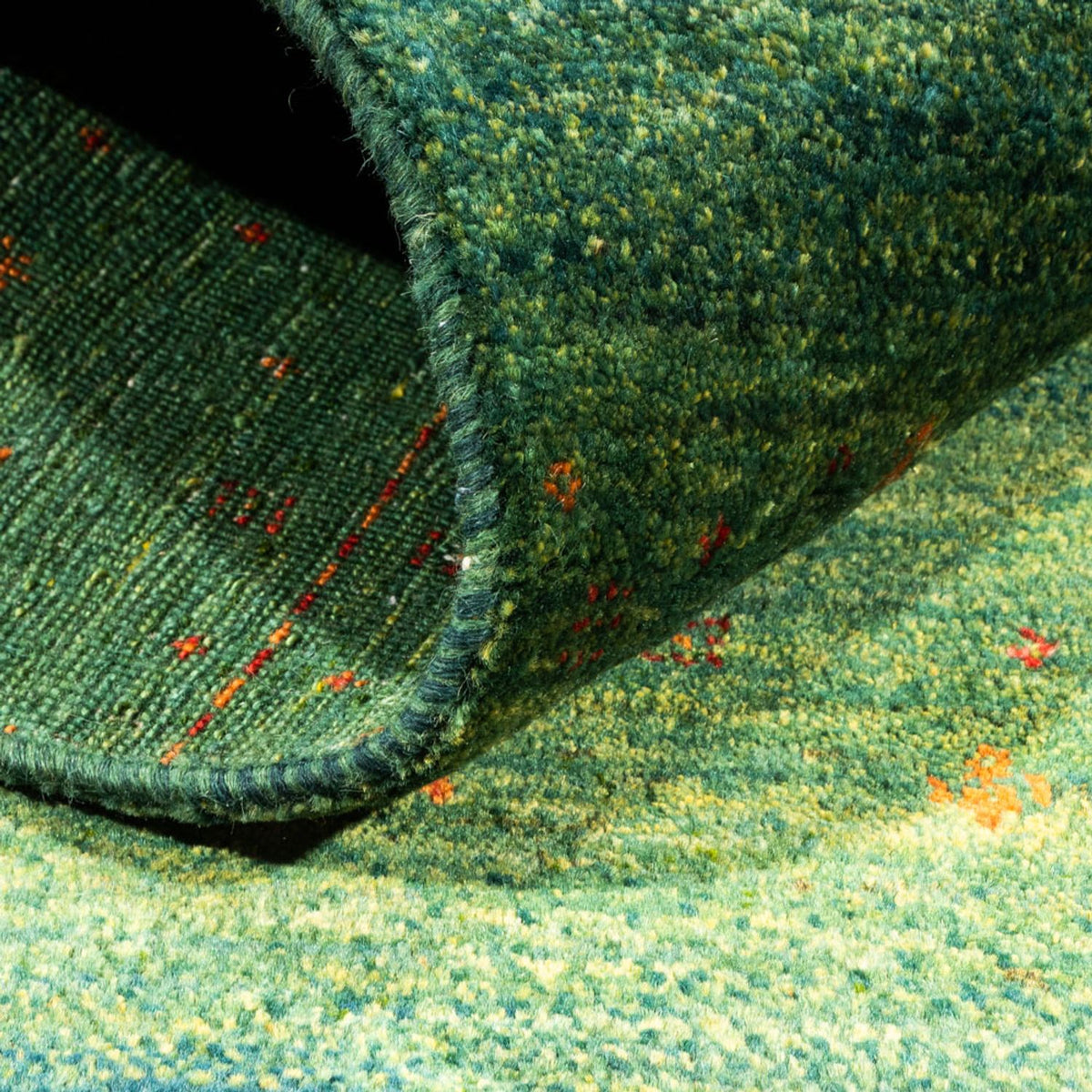 Tapis Gabbeh - Loribaft Persan - 150 x 102 cm - vert