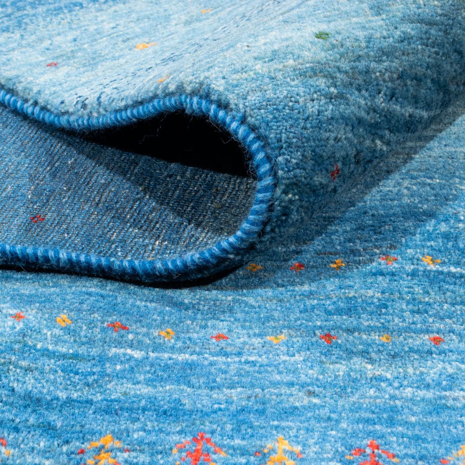 Tapis Gabbeh - Loribaft Persan - 302 x 195 cm - bleu