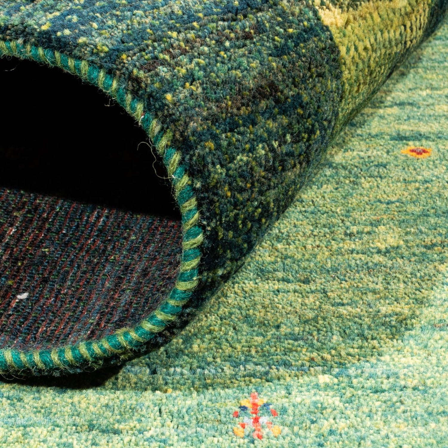 Tapis Gabbeh - Loribaft Persan - Royal - 251 x 167 cm - vert