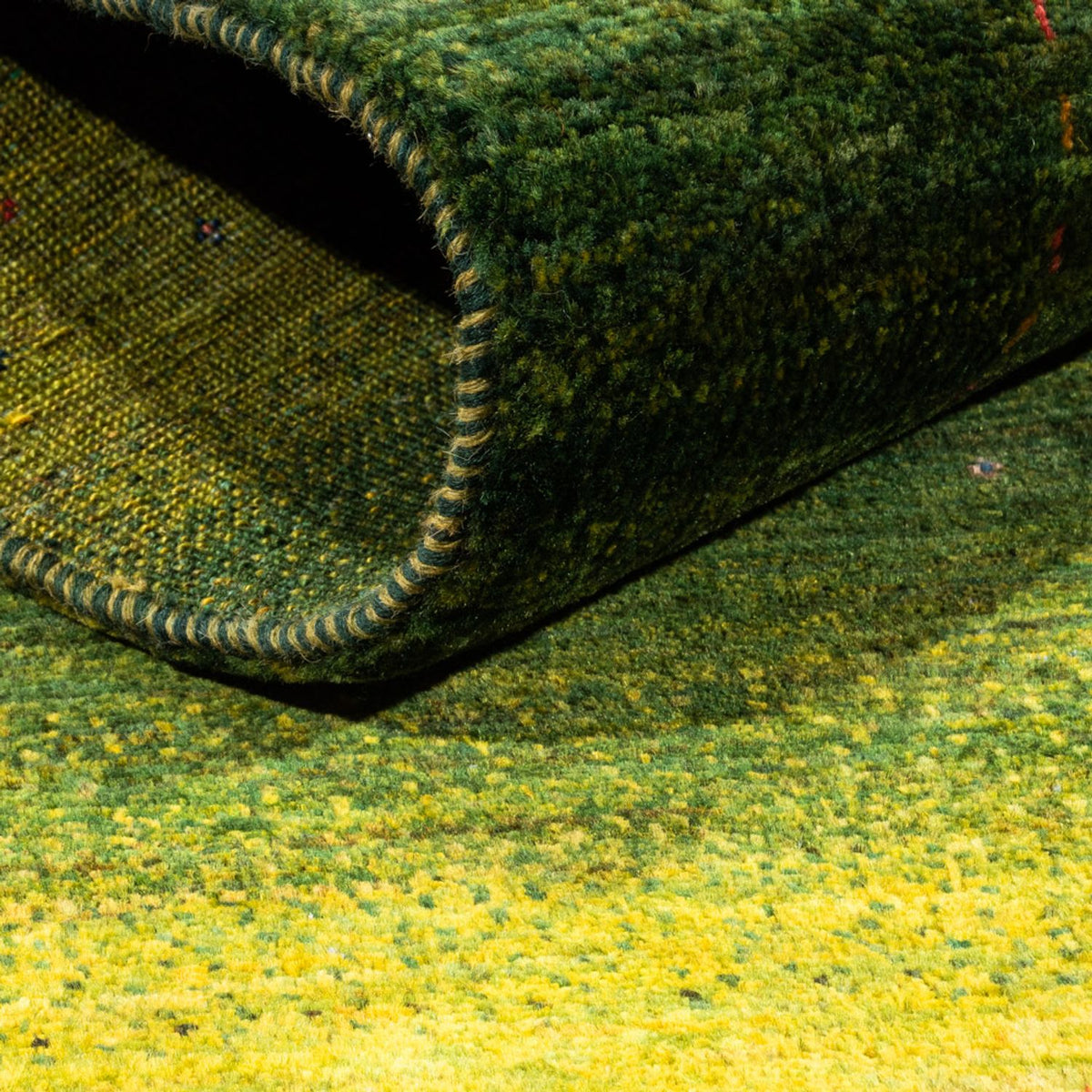 Tapis Gabbeh - Loribaft Persan - 154 x 100 cm - vert