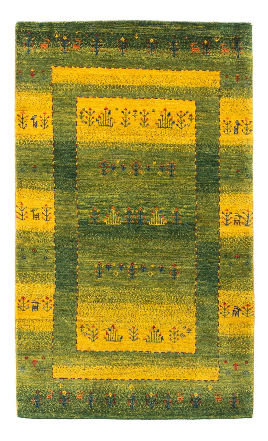 Tapis Gabbeh - Loribaft Persan - 128 x 76 cm - vert
