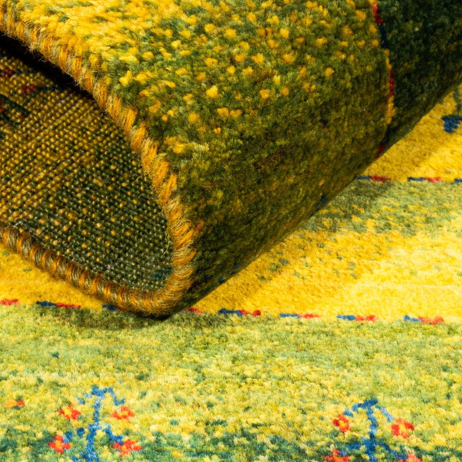 Tapis Gabbeh - Loribaft Persan - 128 x 76 cm - vert