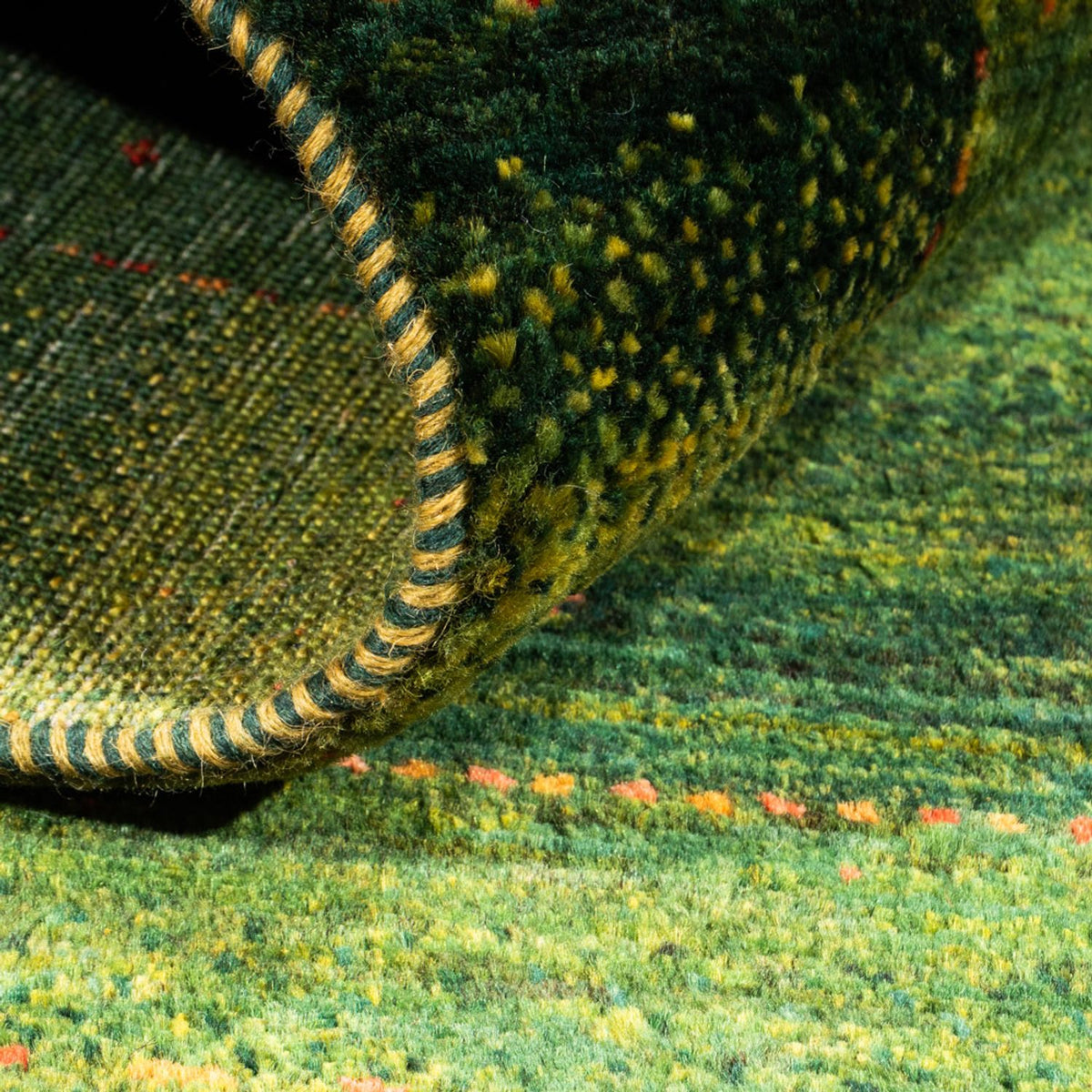 Tapis Gabbeh - Loribaft Persan - 148 x 98 cm - vert