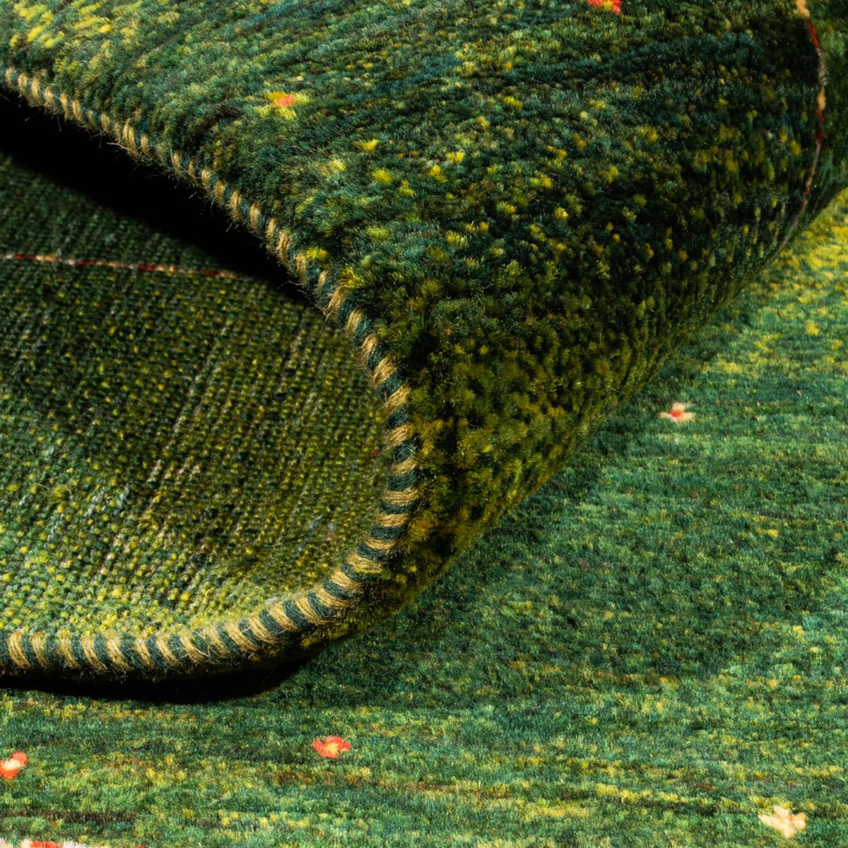 Tapis Gabbeh - Loribaft Persan - 176 x 120 cm - vert