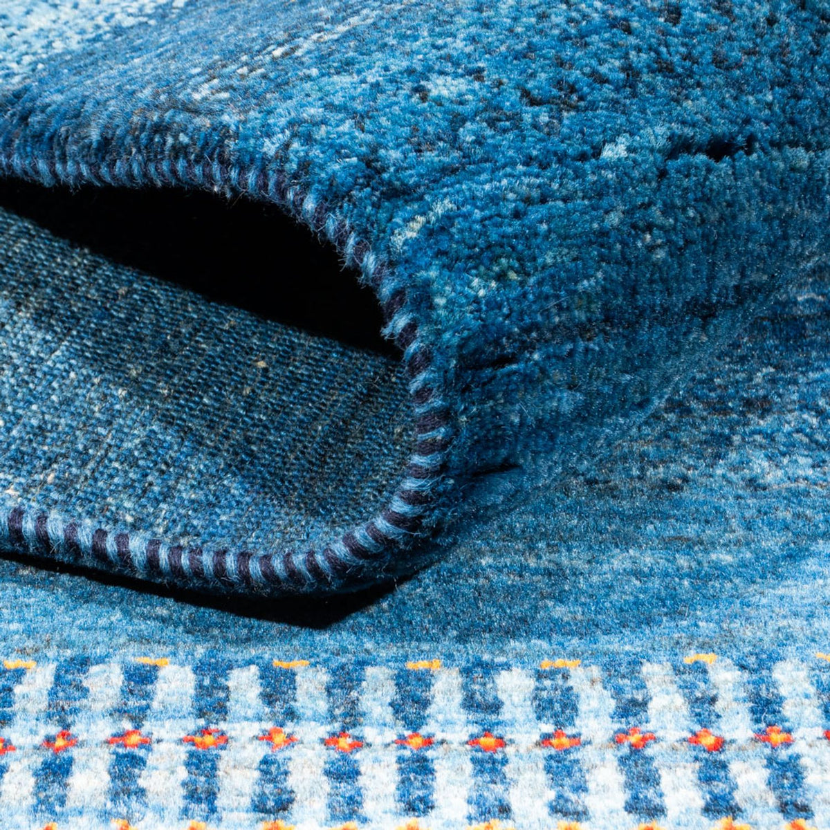 Tapis Gabbeh - Loribaft Persan - 183 x 126 cm - bleu