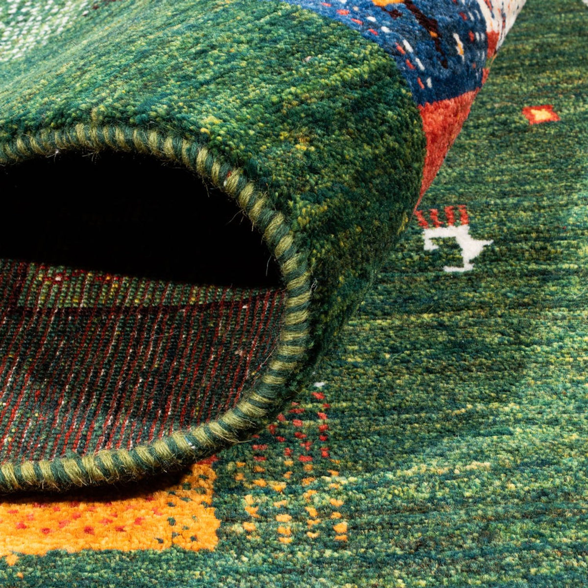 Tapis Gabbeh - Loribaft Persan - 244 x 176 cm - vert