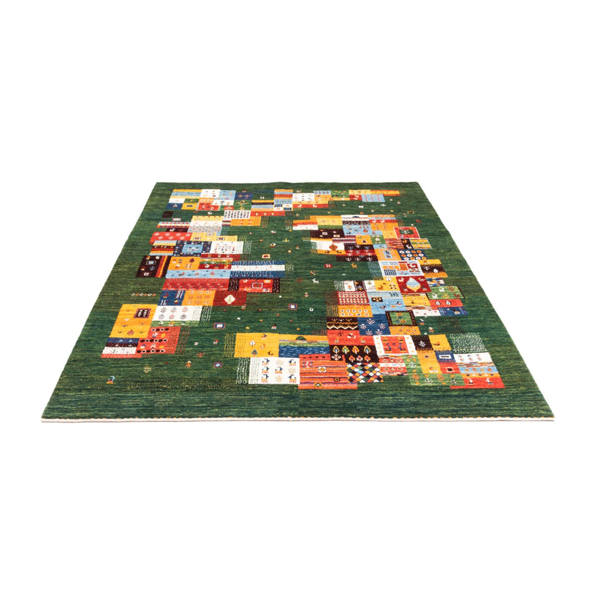 Tapis Gabbeh - Loribaft Persan - 244 x 176 cm - vert