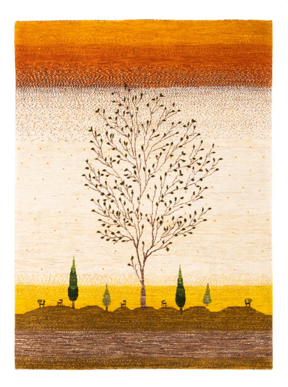 Tapis Gabbeh - Loribaft Persan - 175 x 129 cm - or