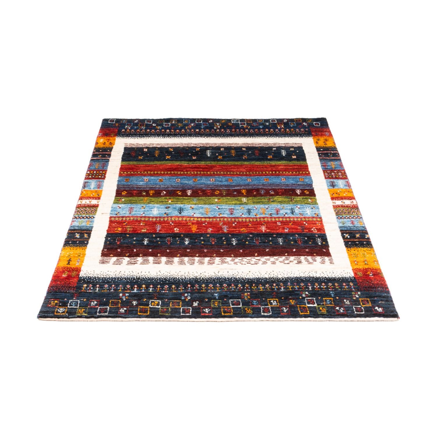 Tapis Gabbeh - Loribaft Persan - Royal - 156 x 105 cm - multicolore