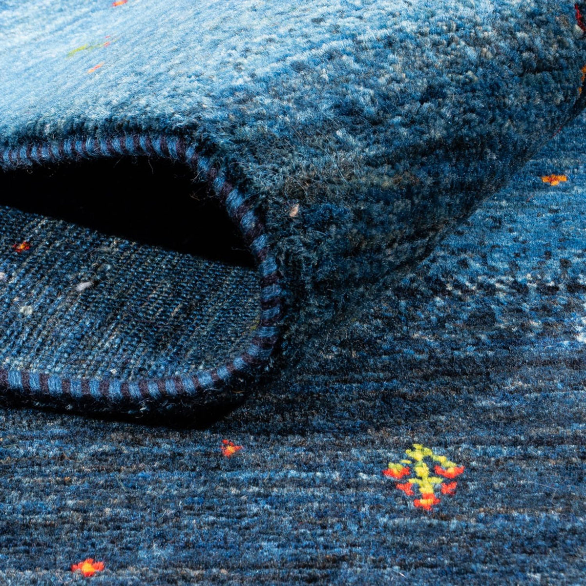 Tapis Gabbeh - Loribaft Persan - 210 x 146 cm - bleu