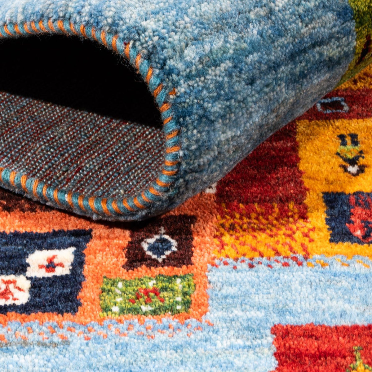 Tapis Gabbeh - Loribaft Persan - Royal - 198 x 155 cm - multicolore