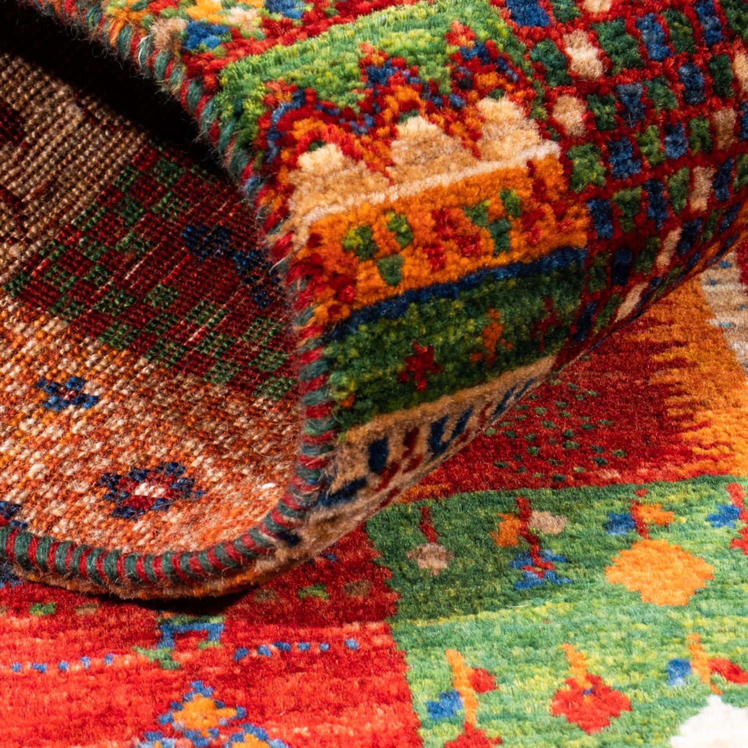 Tapis Gabbeh - Loribaft Persan - Royal - 137 x 88 cm - multicolore