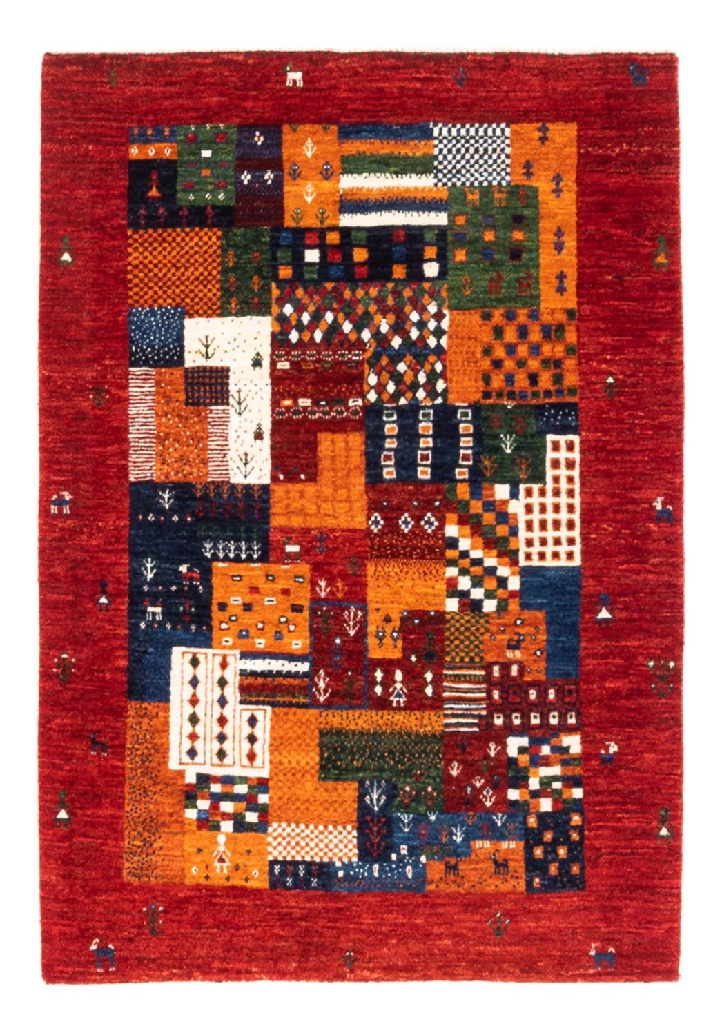 Tapis Gabbeh - Loribaft Persan - Royal - 125 x 93 cm - multicolore