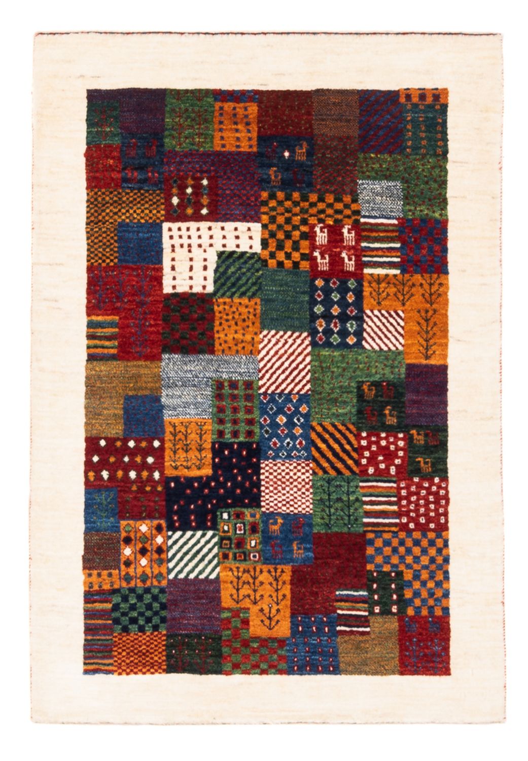 Tapis Gabbeh - Loribaft Persan - Royal - 124 x 85 cm - multicolore