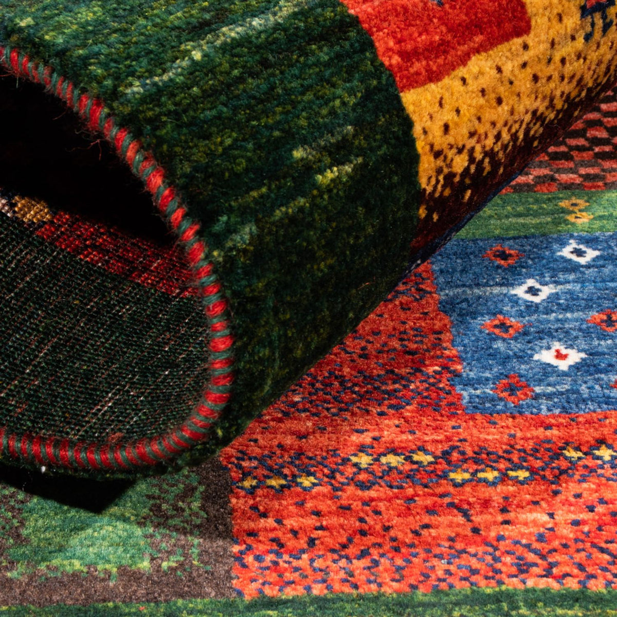 Tapis Gabbeh - Loribaft Persan - Royal - 127 x 83 cm - vert