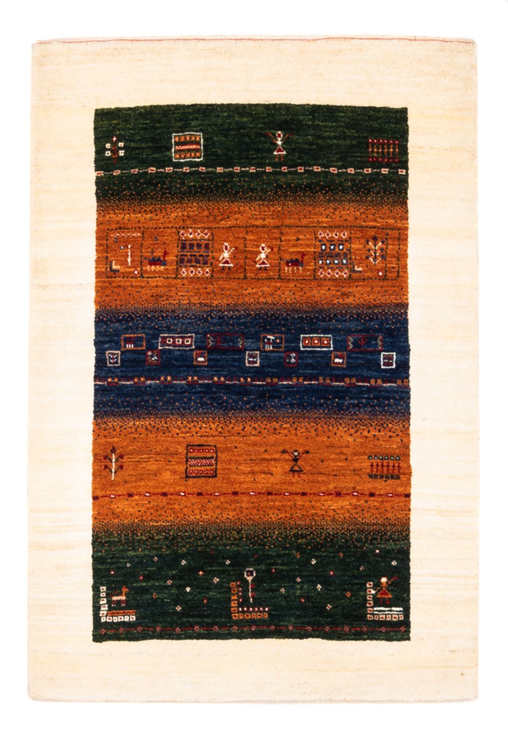 Tapis Gabbeh - Loribaft Persan - Royal - 129 x 88 cm - multicolore