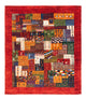 Tapis Gabbeh - Loribaft Persan - Royal carré  - 123 x 110 cm - multicolore