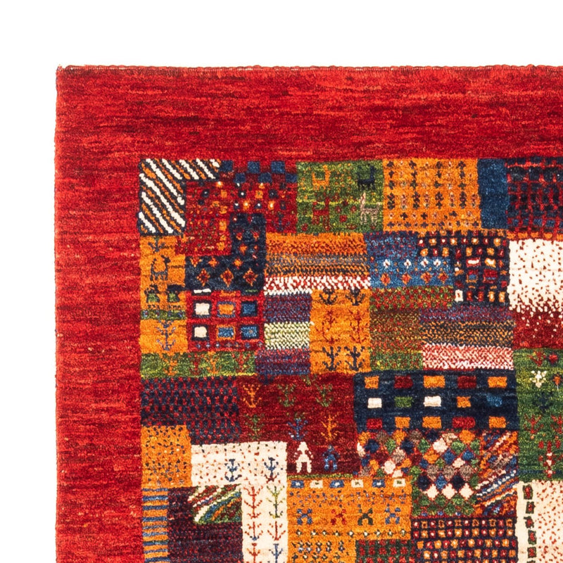 Tapis Gabbeh - Loribaft Persan - Royal carré  - 123 x 110 cm - multicolore