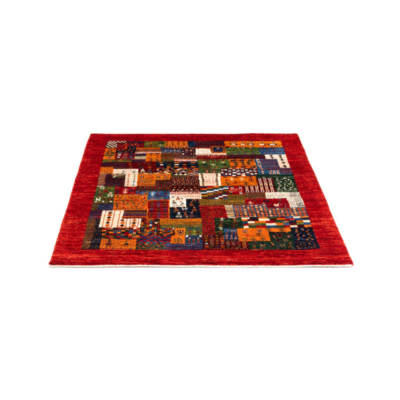 Tapis Gabbeh - Loribaft Persan - Royal carré  - 123 x 110 cm - multicolore