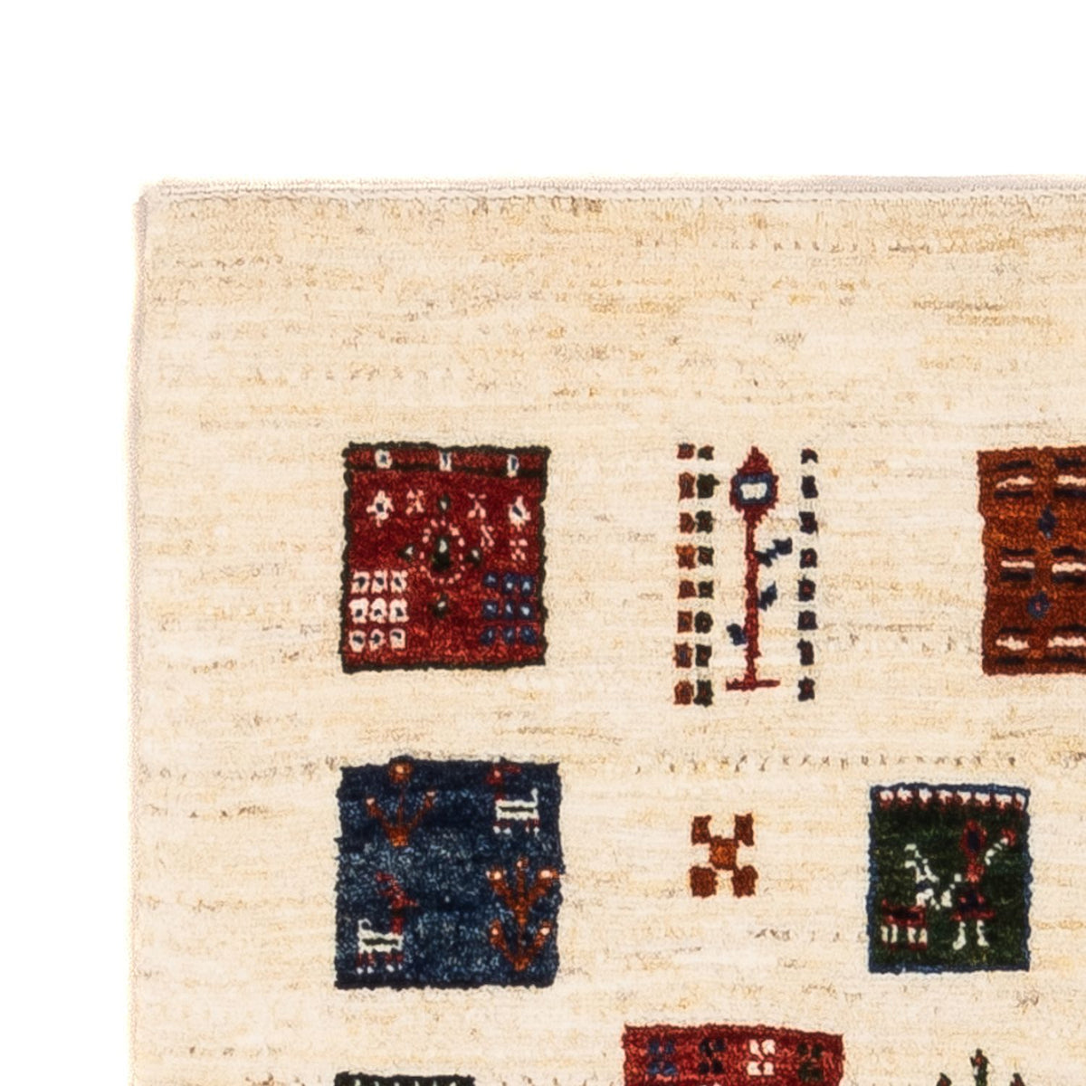 Tapis Gabbeh - Loribaft Persan - Royal - 130 x 82 cm - crème