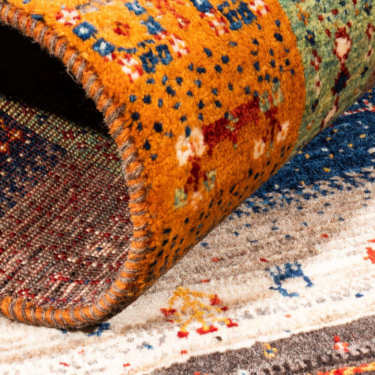 Tapis Gabbeh - Loribaft Persan - Royal - 145 x 90 cm - multicolore