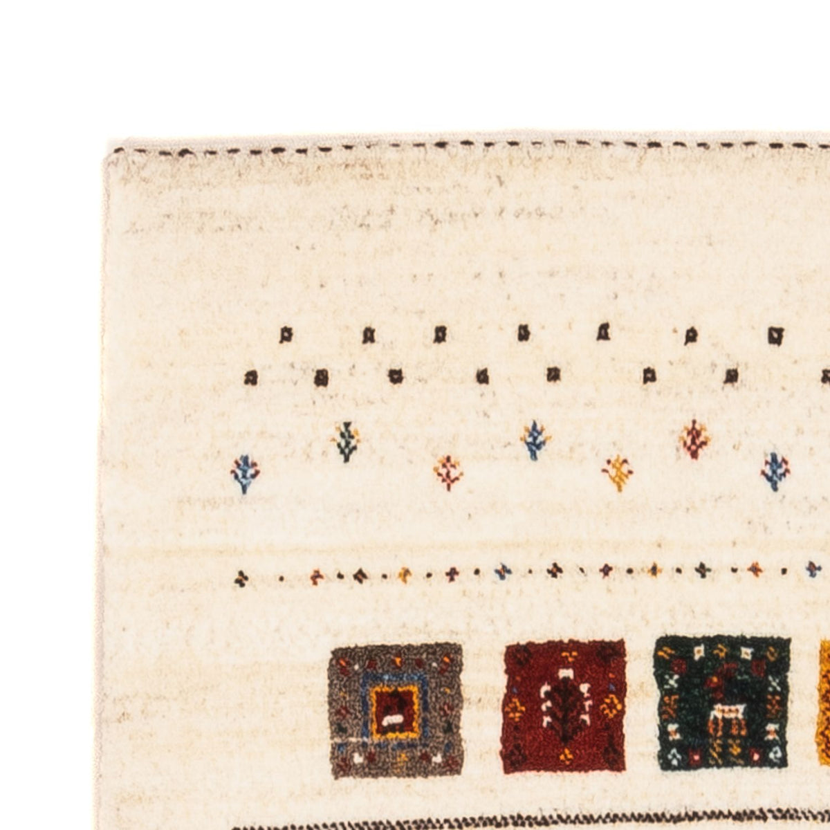 Tapis Gabbeh - Loribaft Persan - Royal - 122 x 78 cm - crème