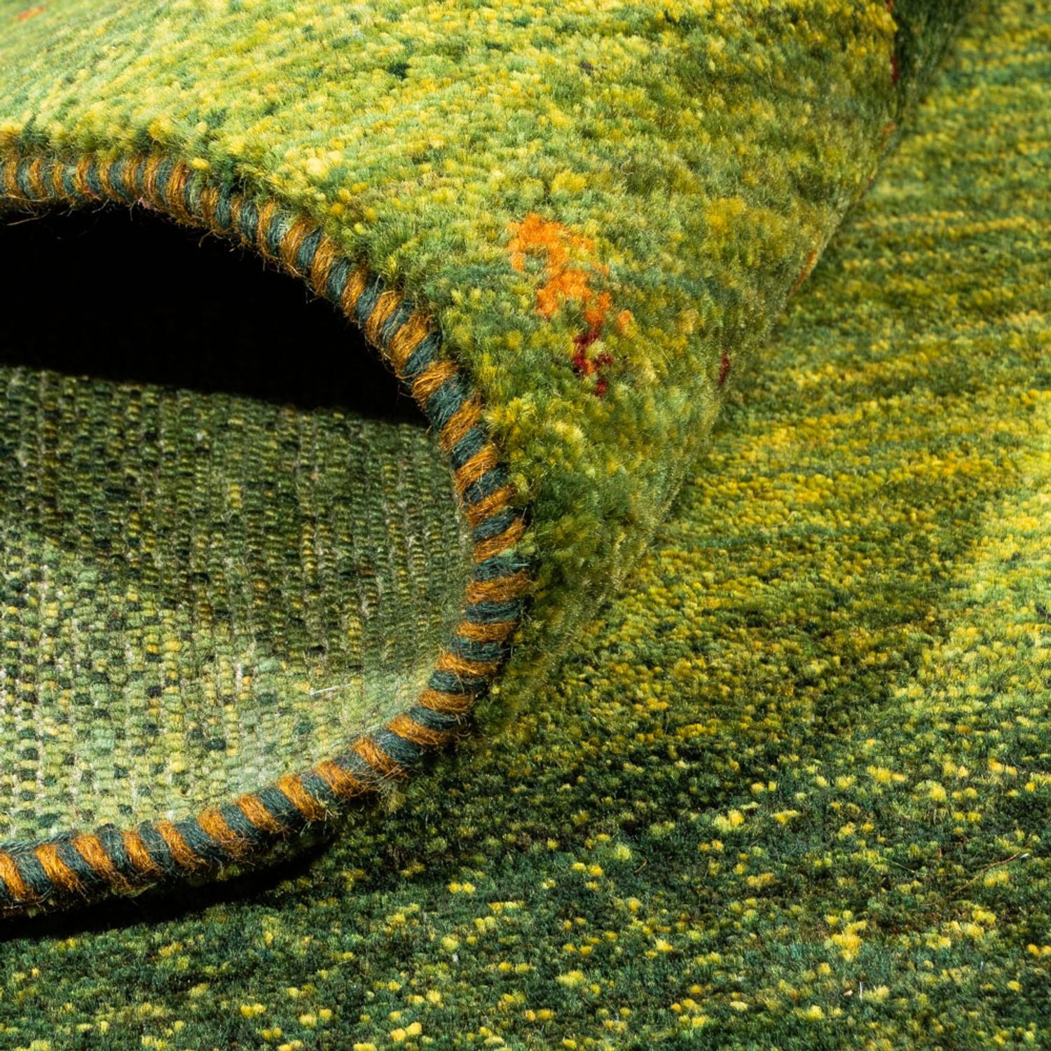 Tapis Gabbeh - Loribaft Persan - 202 x 151 cm - vert