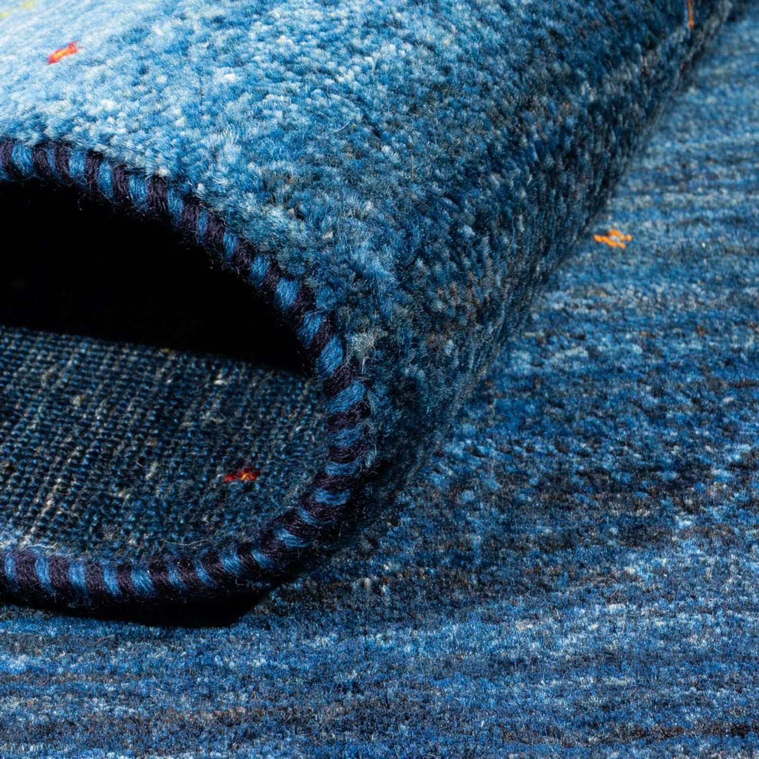 Tapis Gabbeh - Loribaft Persan - 213 x 144 cm - bleu