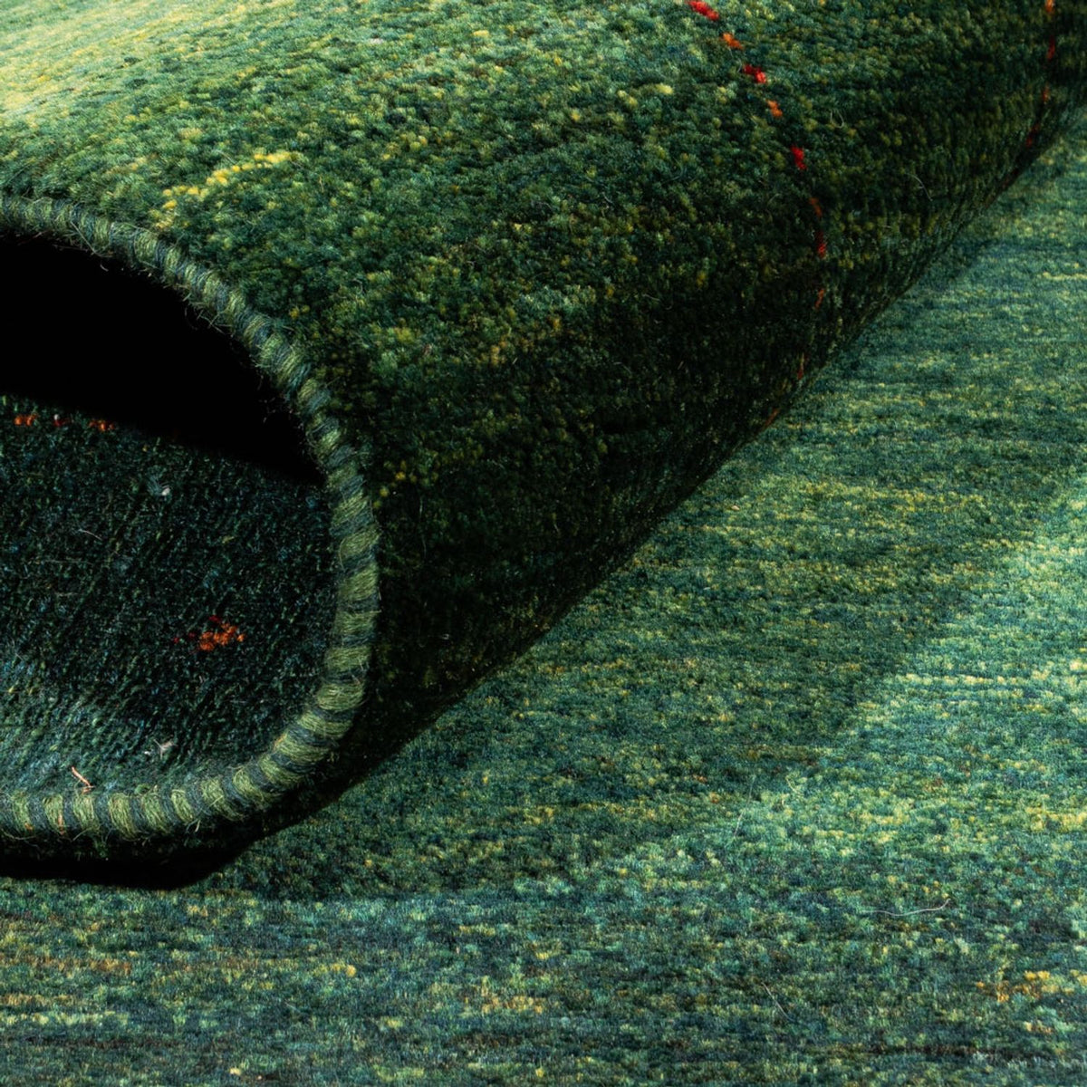 Tapis Gabbeh - Loribaft Persan - 197 x 135 cm - vert